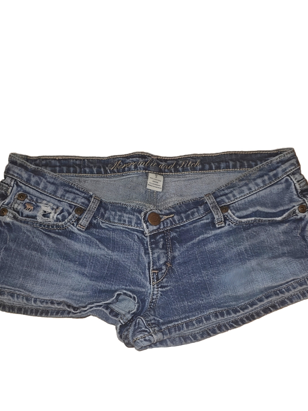 Vintage Y2K Abercrombie & Fitch Low-Rise Denim Micro Shorts – Size 2